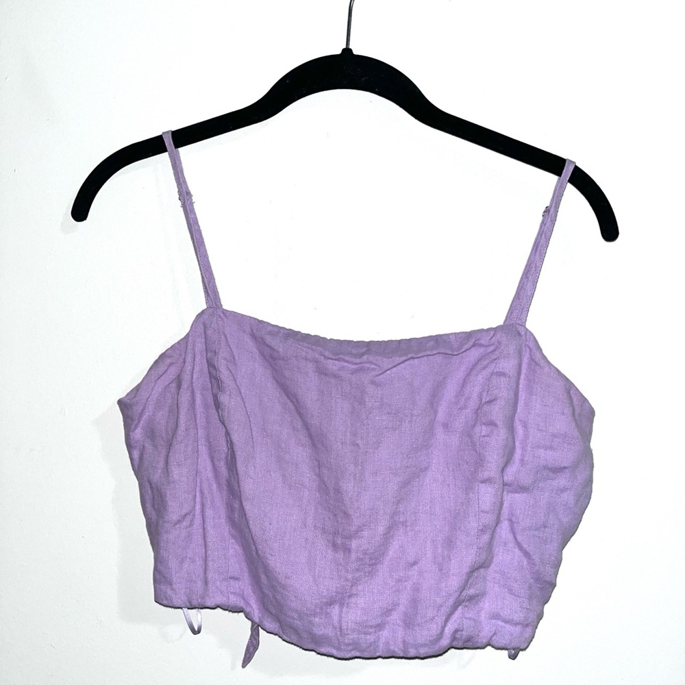 Skylar + Madison Purple Tank/Crop top with Ties in back